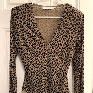 Lulus Asrt the label “Inca Black and Nude Leopard Print Mesh” Bodysuit